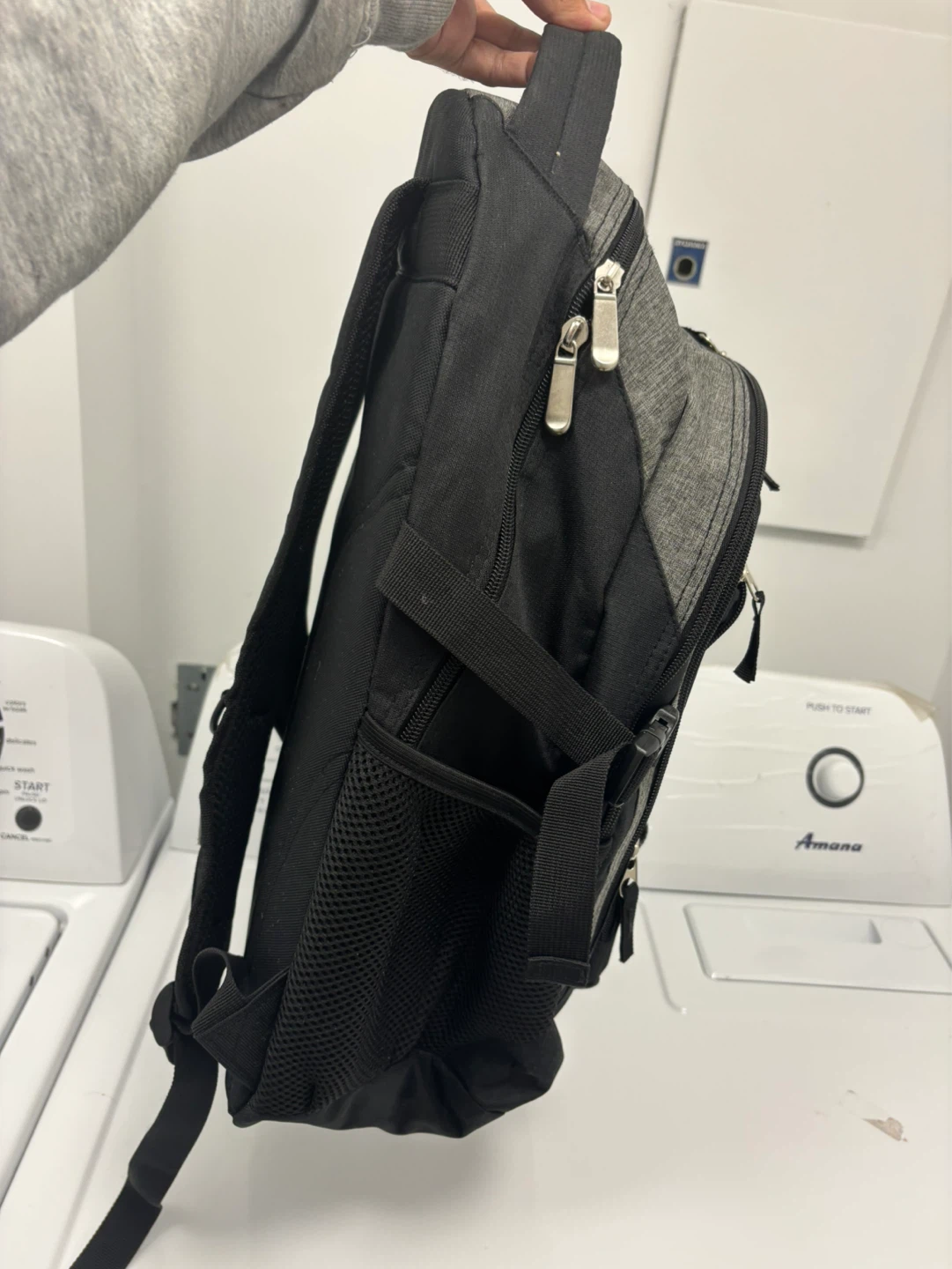 Grey and Black Backpack in good condition - photo 2