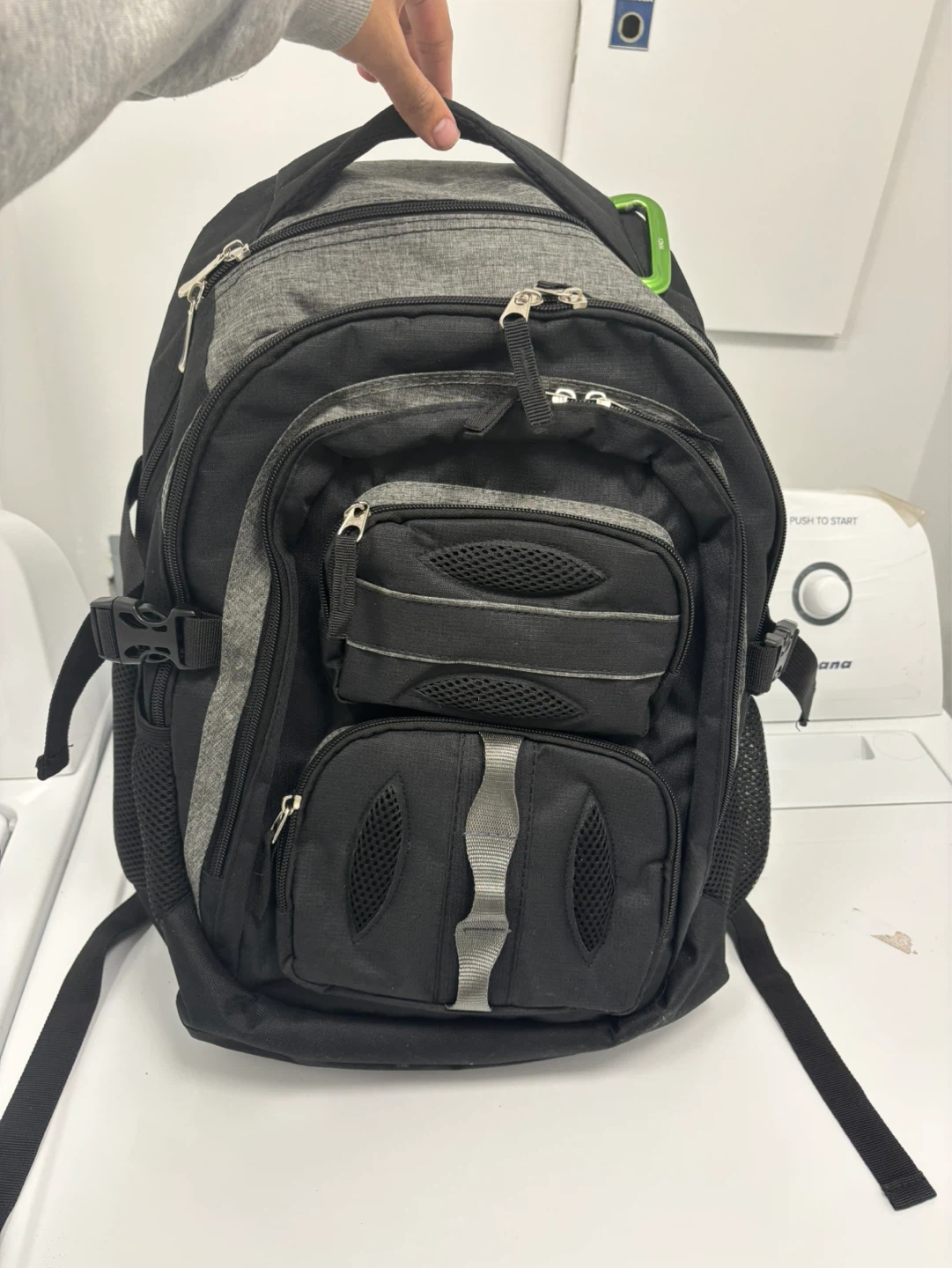 Grey and Black Backpack in good condition