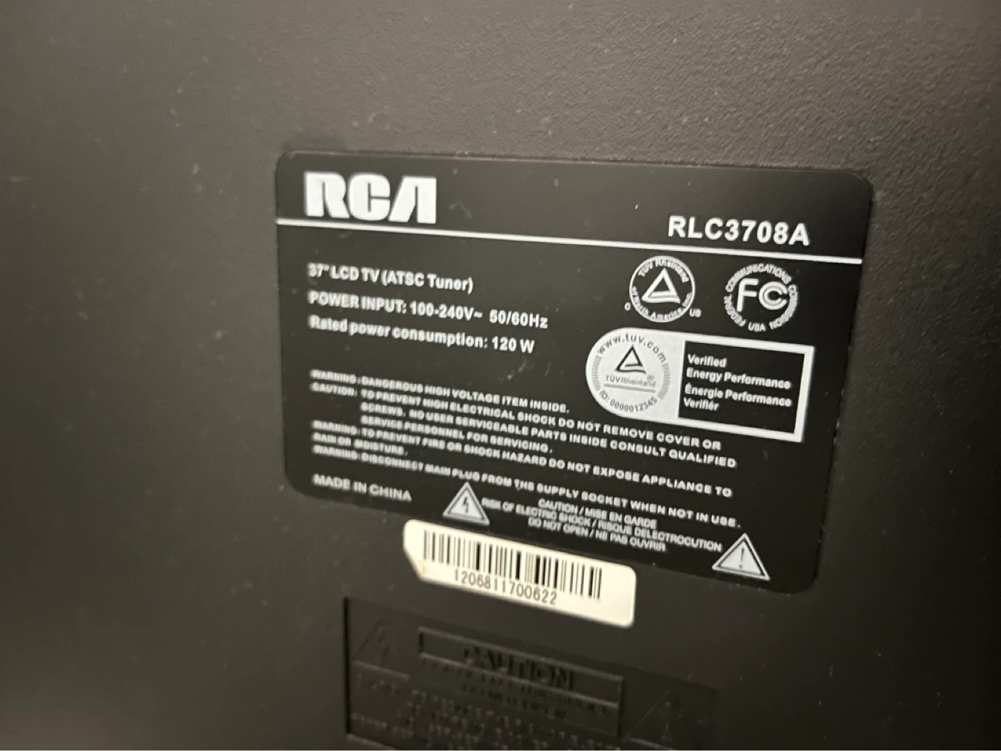 RCA 37” Flat Screen TV - photo 4