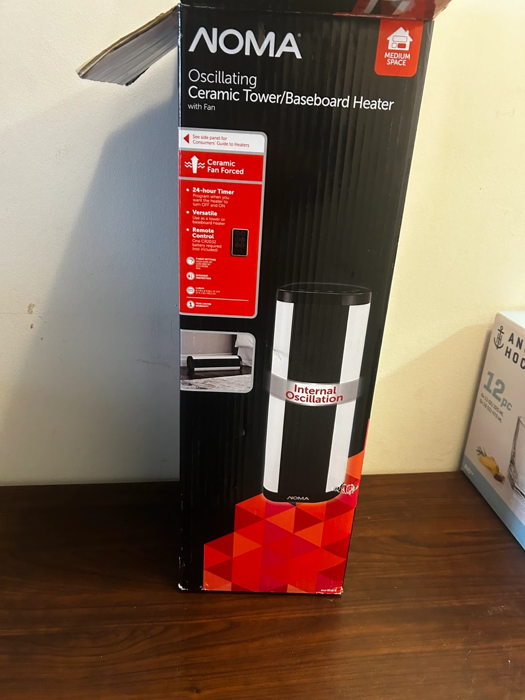 NOMA Oscillating Ceramic Tower/Baseboard Heater with Fan