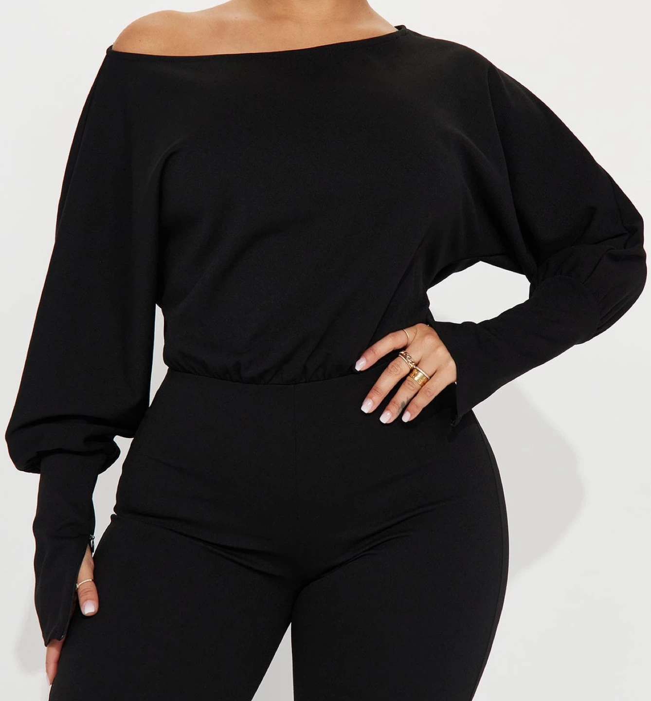 Black Off-the-Shoulder Jumpsuit - photo 3