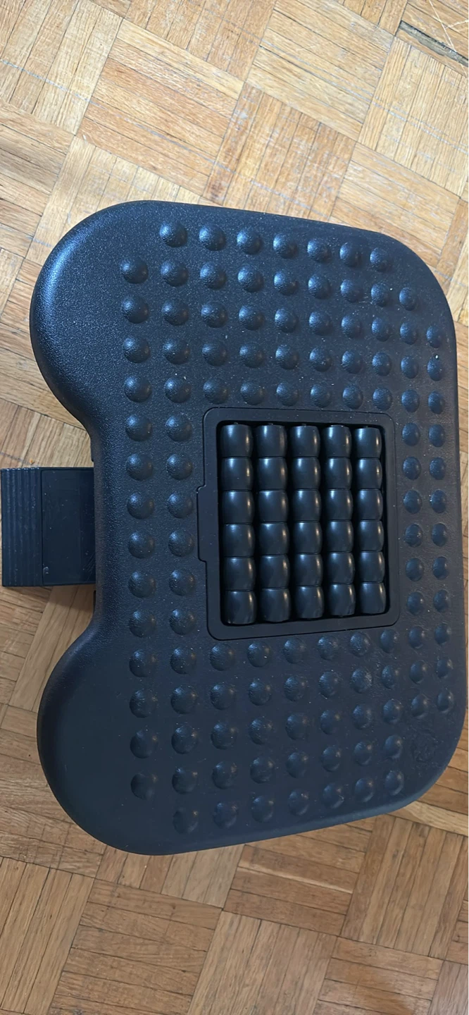 Black Footrest with Massage Rollers