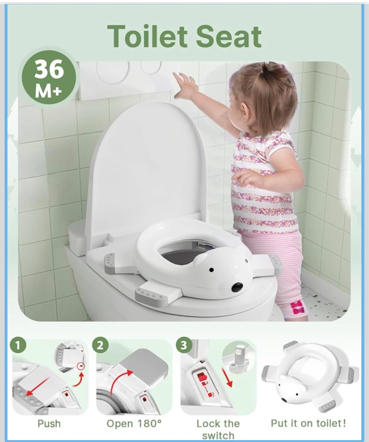 2x White Polar Bear Toddler Toilet Seats - photo 3