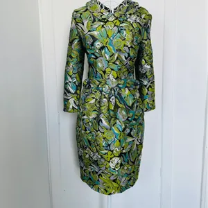 Floral Brocade Dress with Collar