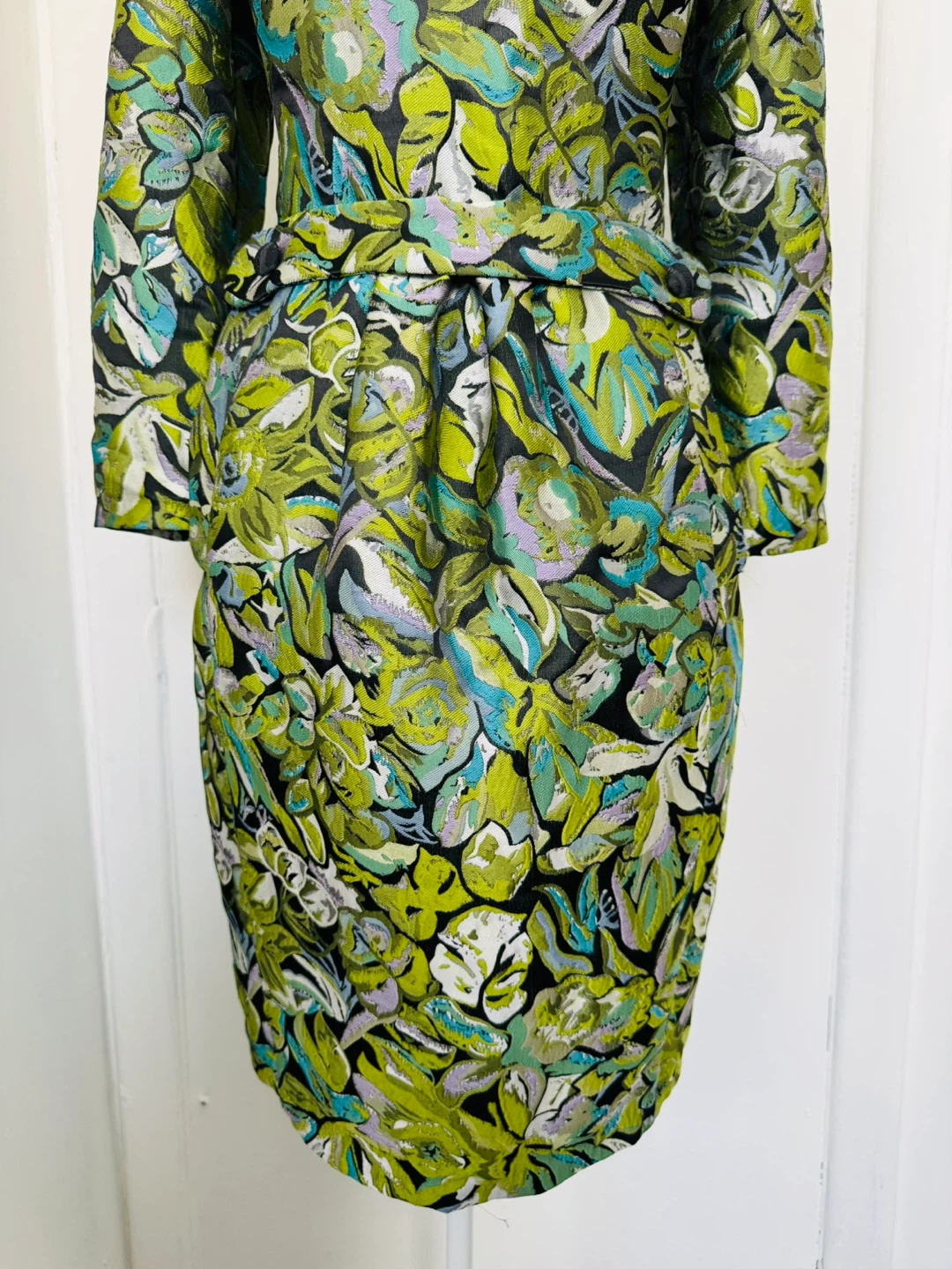 Floral Brocade Dress with Collar - photo 2
