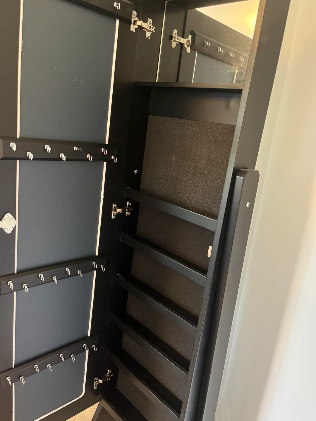Black Standing Jewelry Armoire with Mirror - photo 3