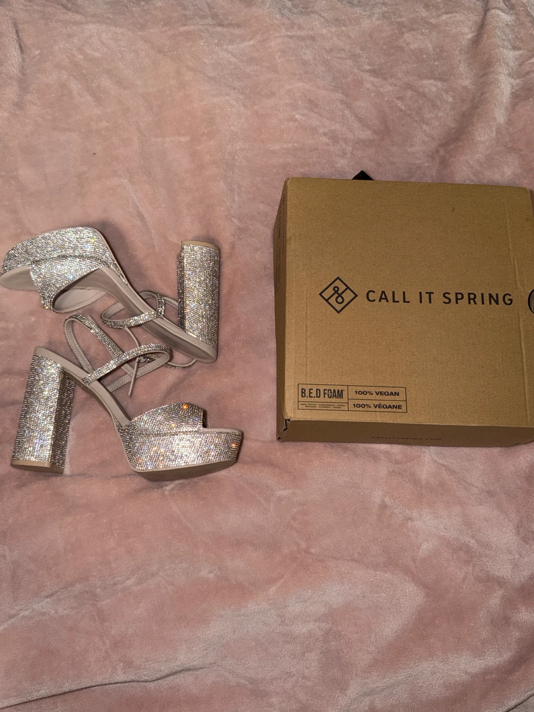 CALL IT SPRING Rhinestone Platform Heels