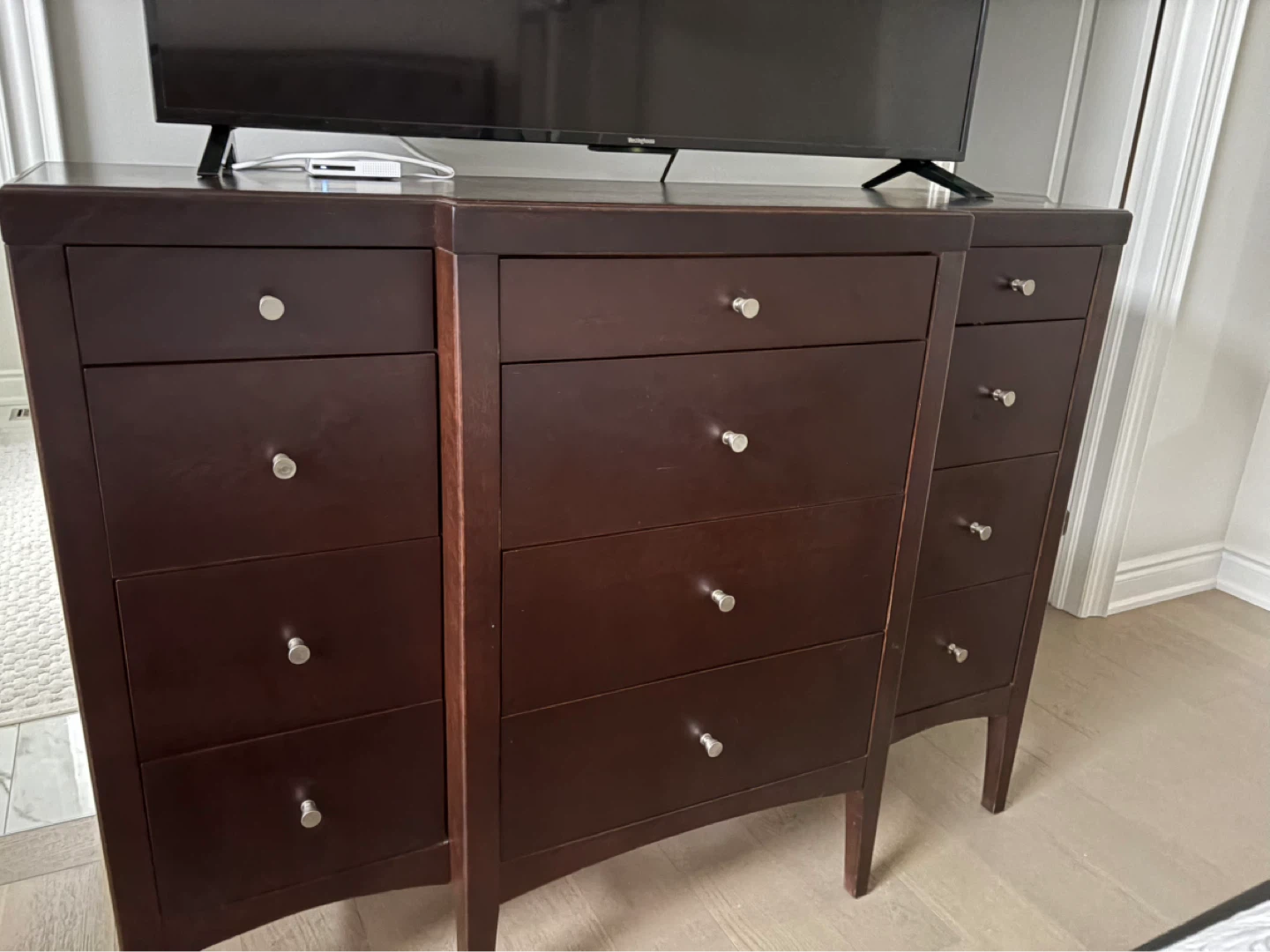 Dark Brown Dresser with 10 Drawers