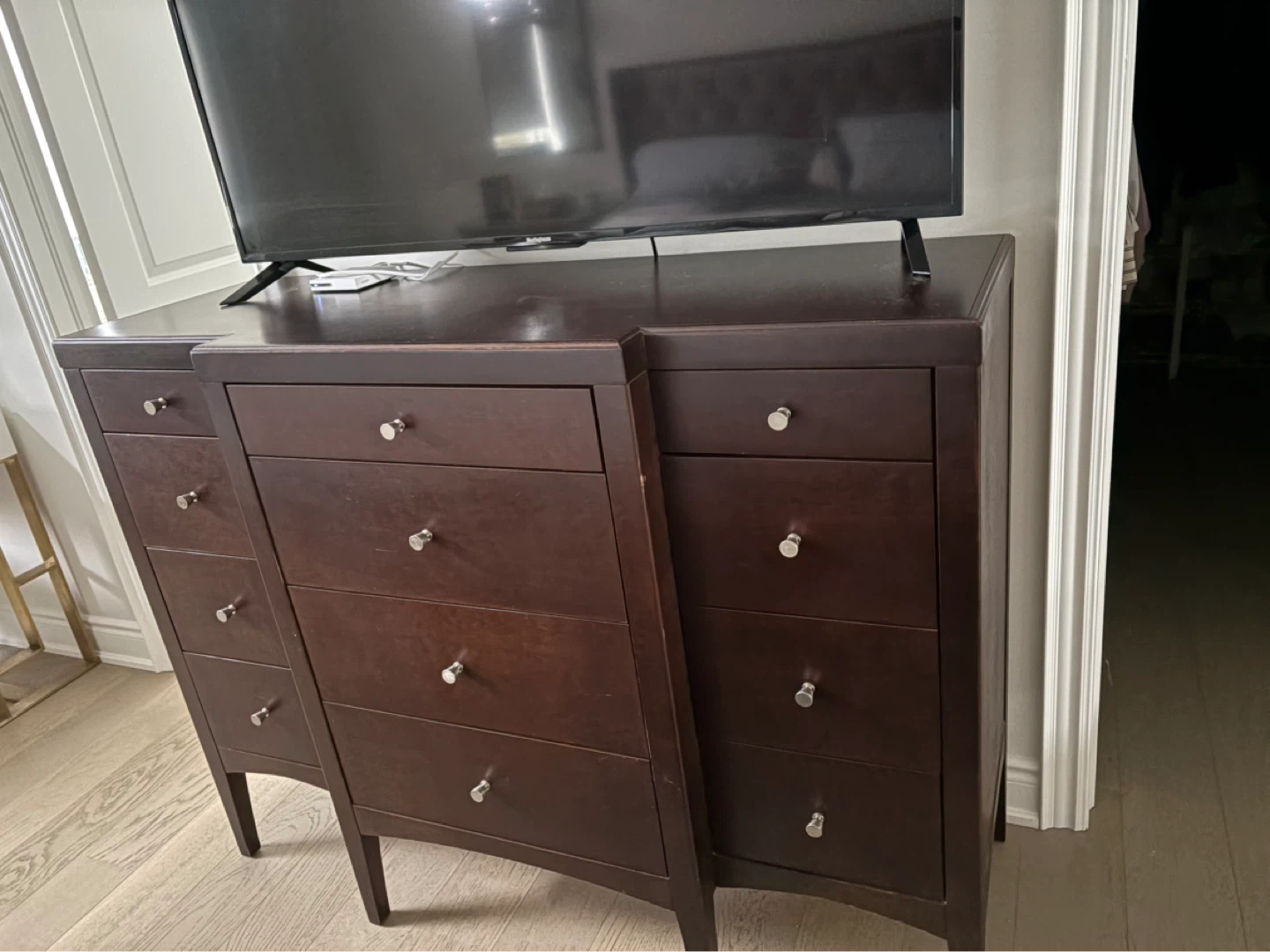 Dark Brown Dresser with 10 Drawers - photo 2