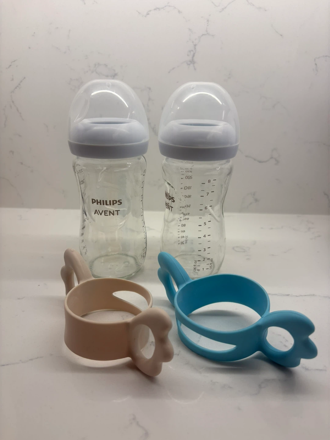 Philips Avent Glass Baby Bottles (2 Pack) with Handles