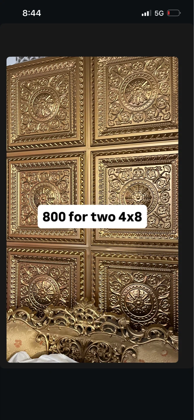 Gold Decorative Ceiling Tiles - 2 panels 4x8
