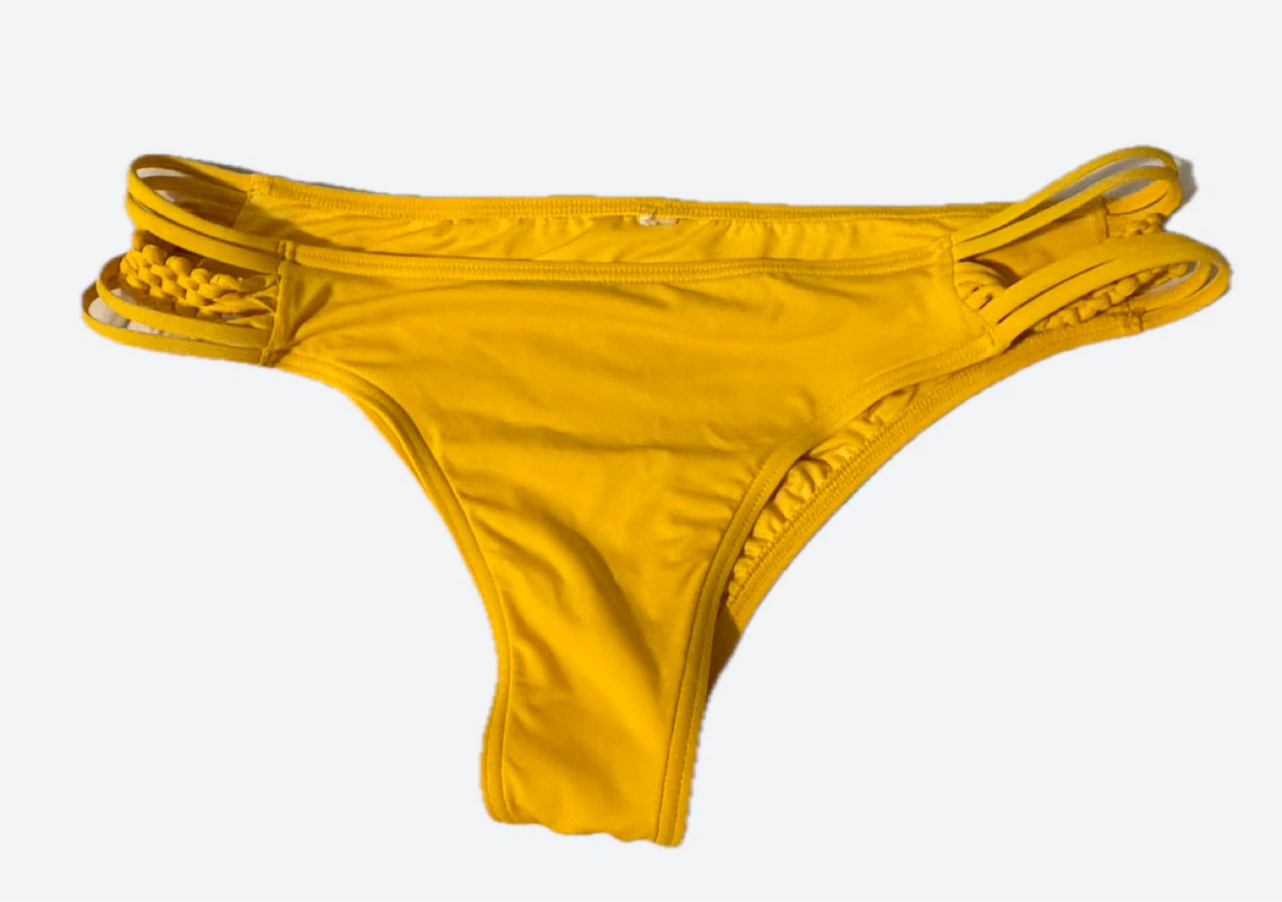 Yellow Bandeau Bikini Set with Strappy Details - photo 3