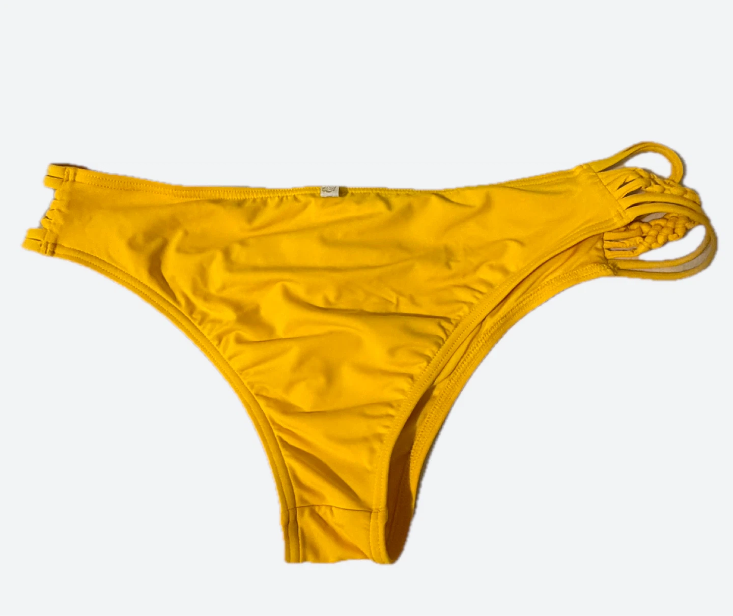 Yellow Bandeau Bikini Set with Strappy Details - photo 4