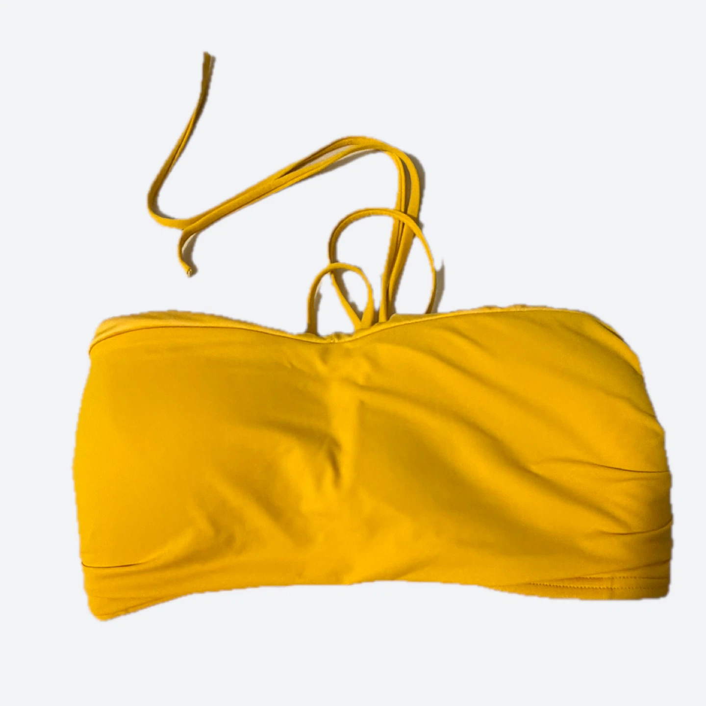 Yellow Bandeau Bikini Set with Strappy Details - photo 5