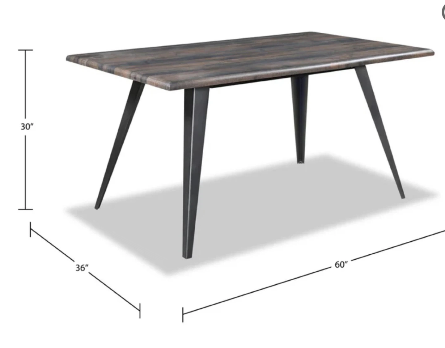 Rustic Dining Table Set with 4 Chairs