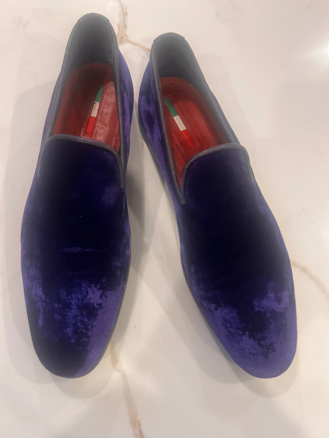 Men's Purple Velvet Loafer Shoes - photo 2