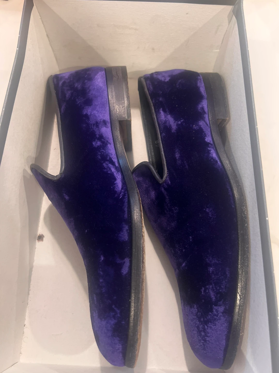 Men's Purple Velvet Loafer Shoes - photo 4