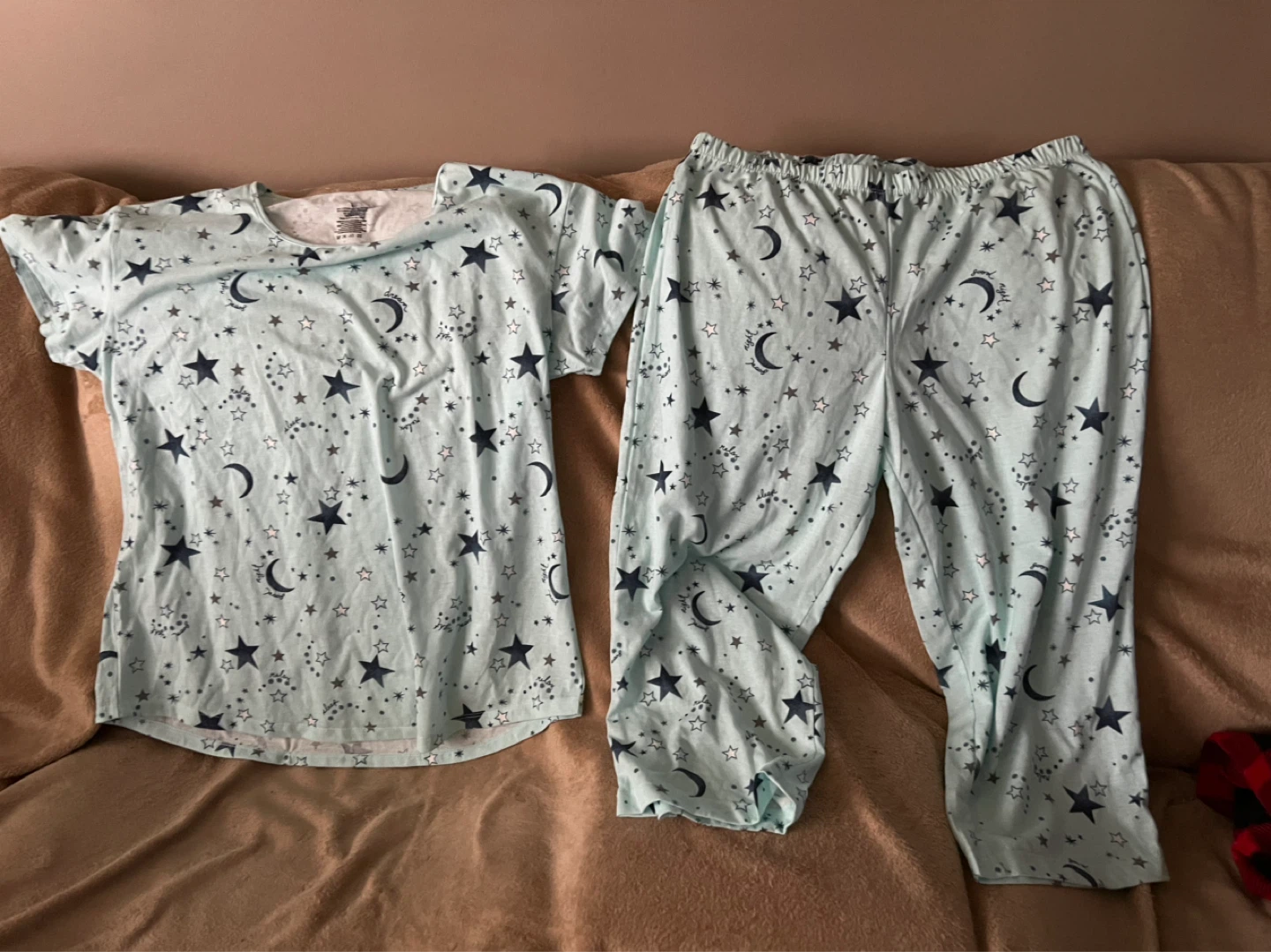Light Blue Star and Moon Pajama Set - Size L