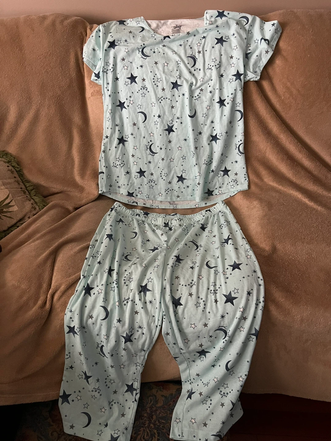 Light Blue Star and Moon Pajama Set - Size L - photo 2
