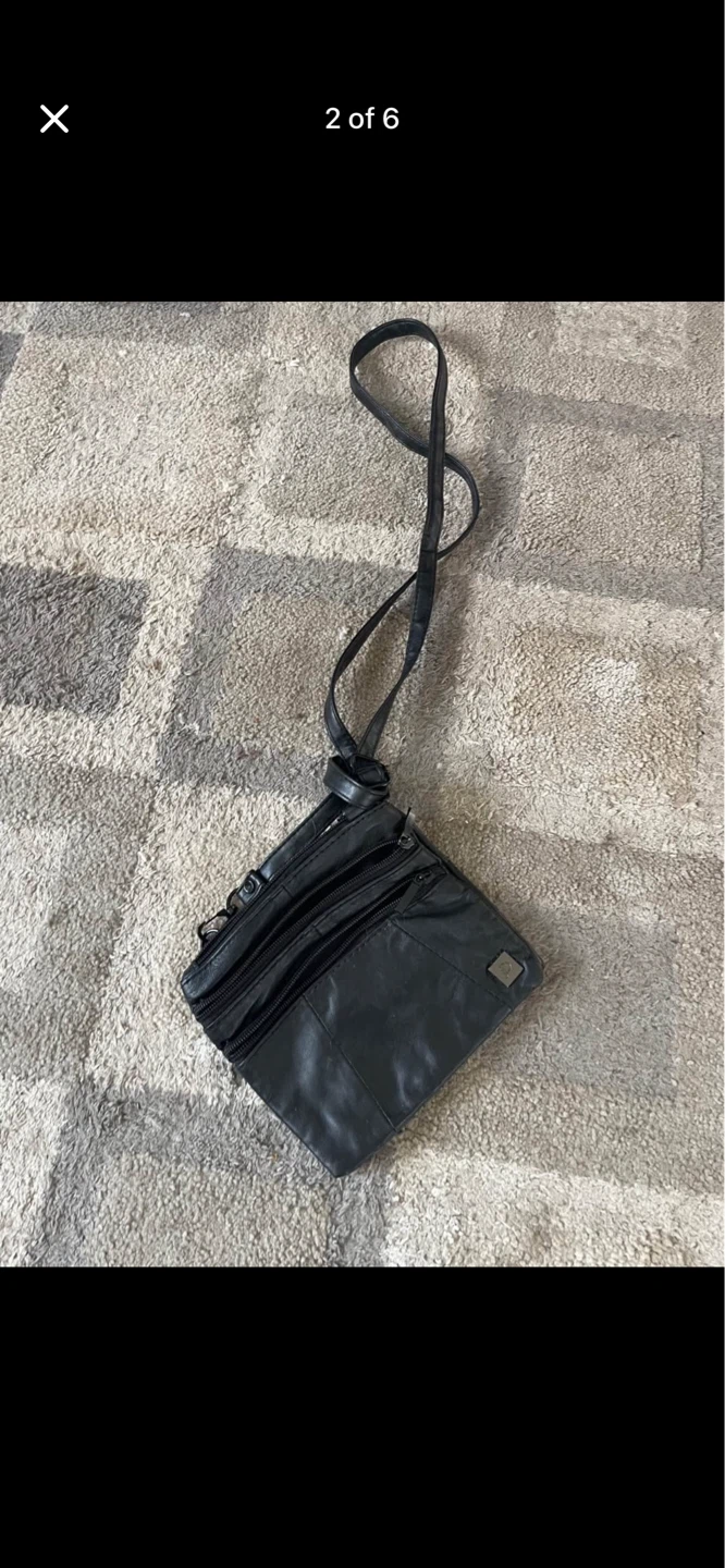 Black Leather Crossbody Bag