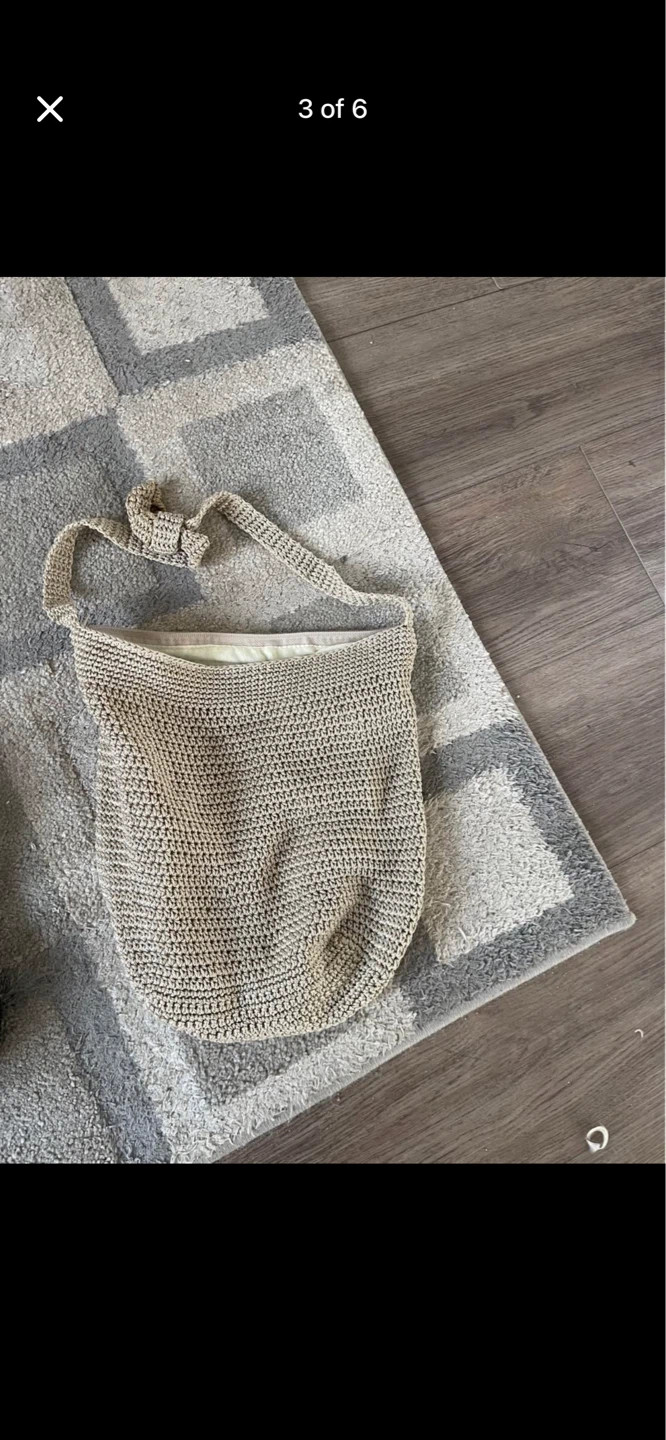 Beige Crochet Shoulder Bag