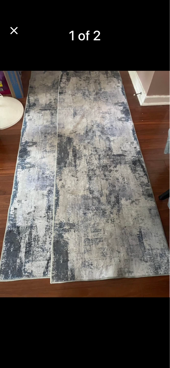 Low Pile Runner Rugs (Set of 2)