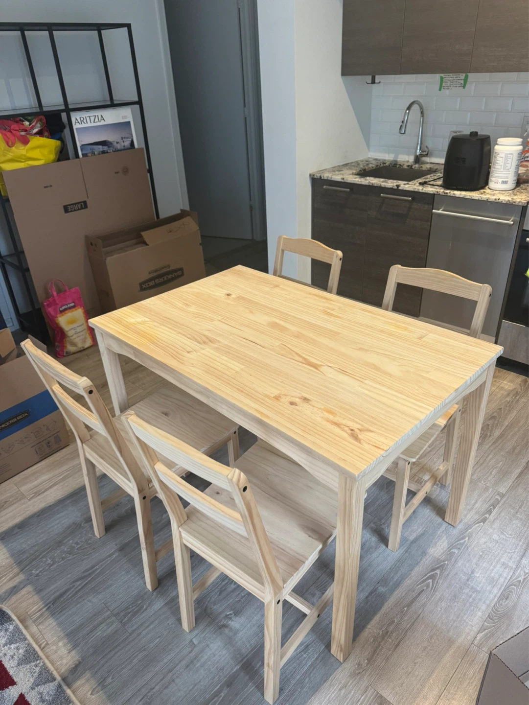 IKEA Wooden Dining Table with 4 Chairs