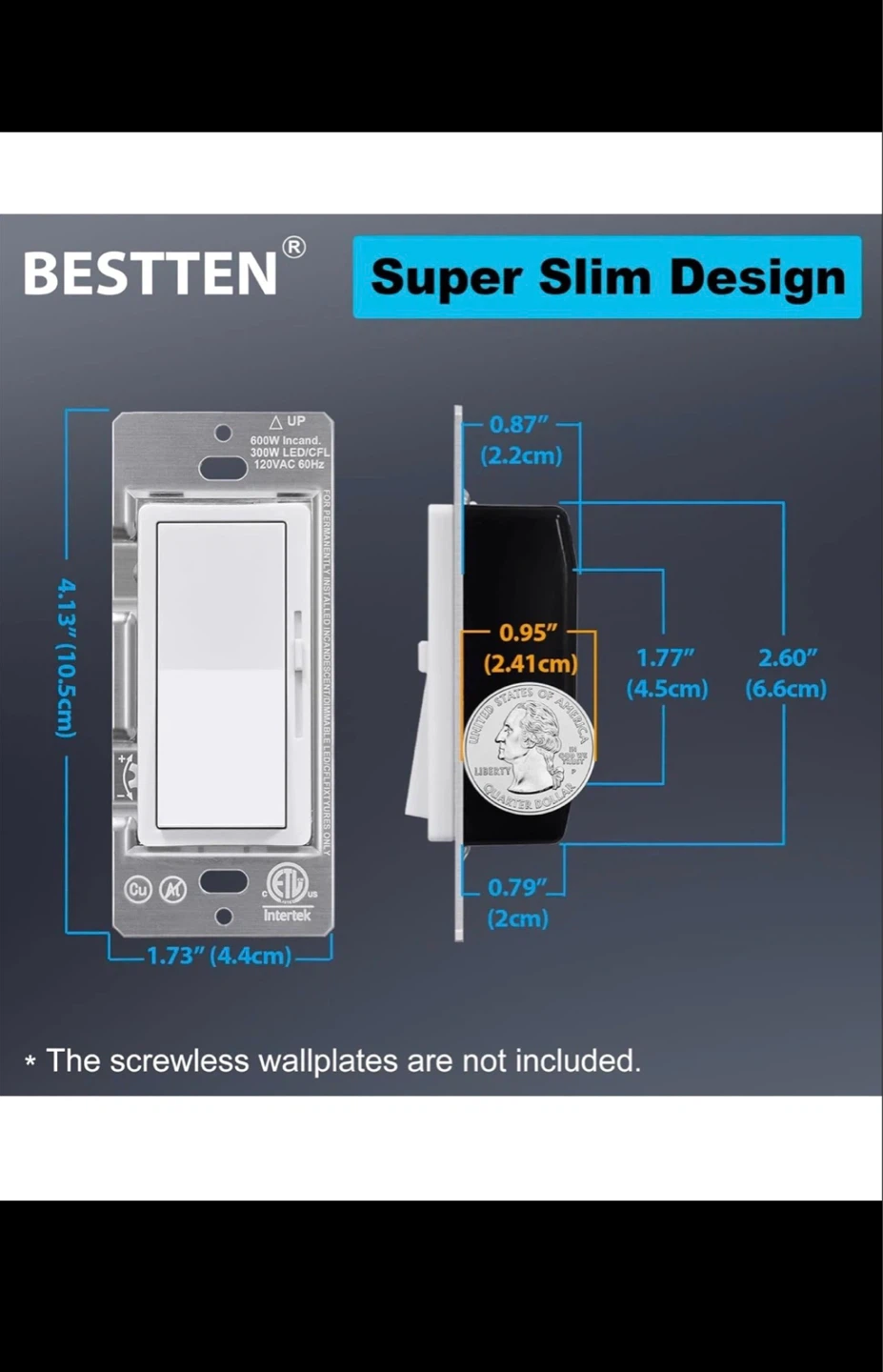 BESTTEN Single Pole/3-Way LED Dimmer Switch - photo 2