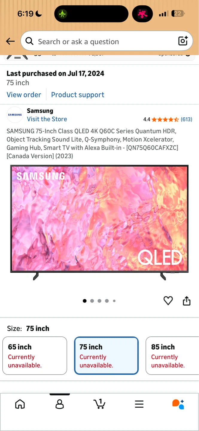 Samsung 75-Inch QLED 4K Q60C Series Smart TV