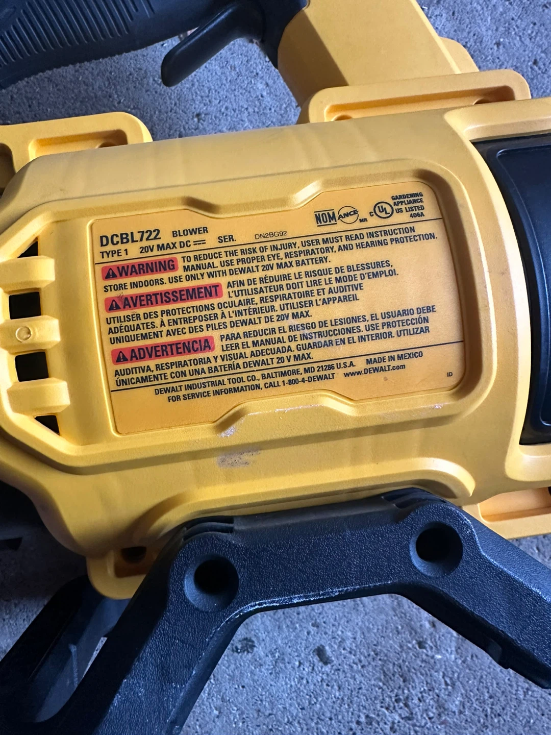 DeWalt DCBL722 20V MAX XR Brushless Blower - photo 3