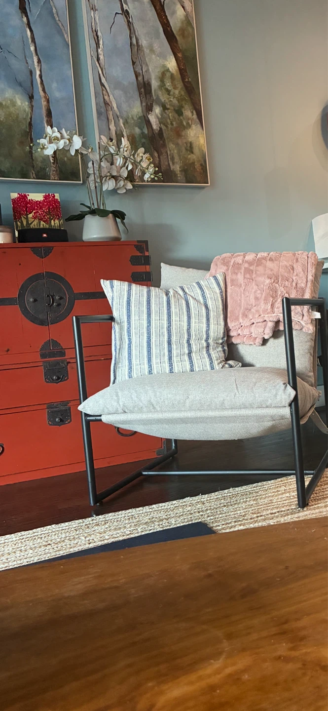 Zinus Aidan Sling Accent Chair - Oatmeal - photo 3