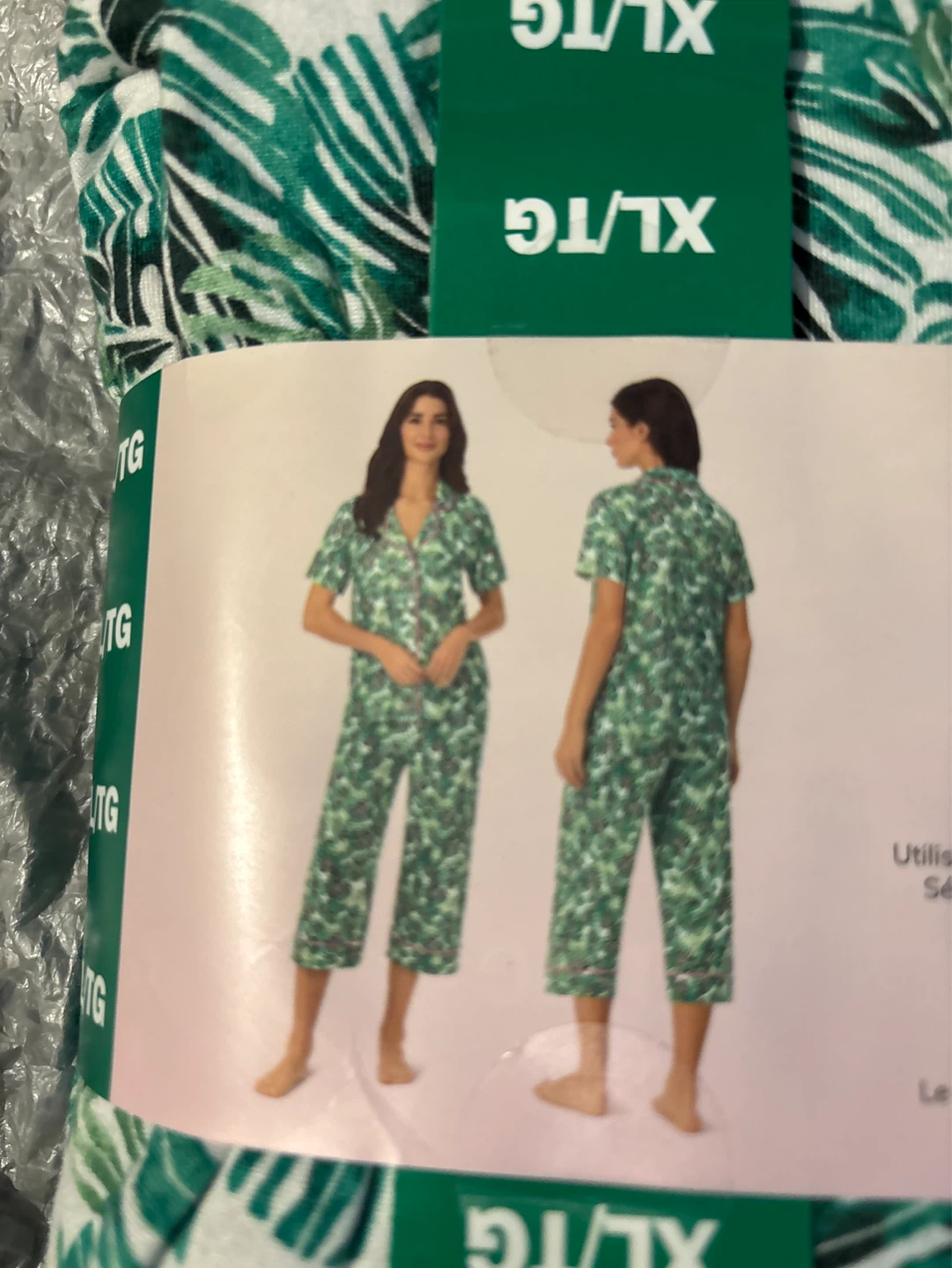 Room Service 2-Piece Pyjama Set XL/TG Green Leaf Print - photo 4