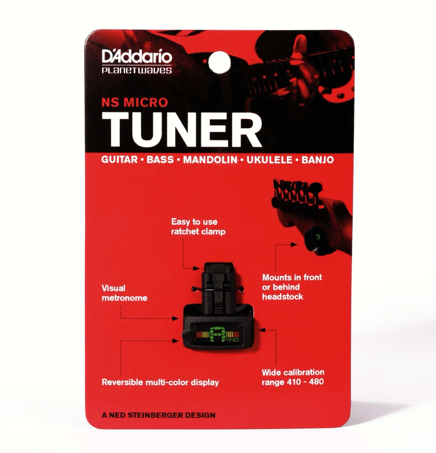 D'Addario NS Mini - Guitar Headstock Clip-on Tuner - photo 5
