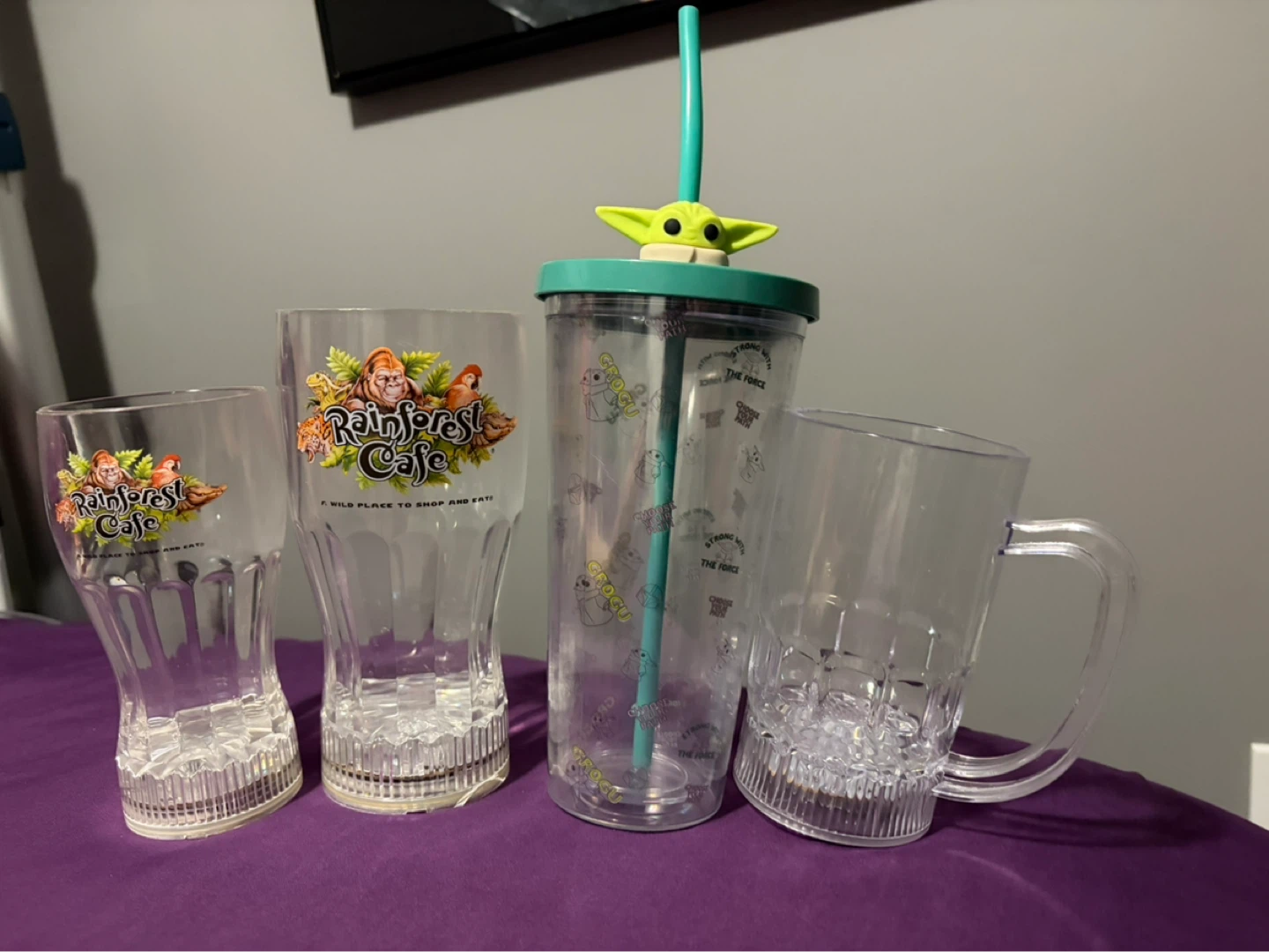 Rainforest Cafe & Grogu Tumblers and Mugs Set