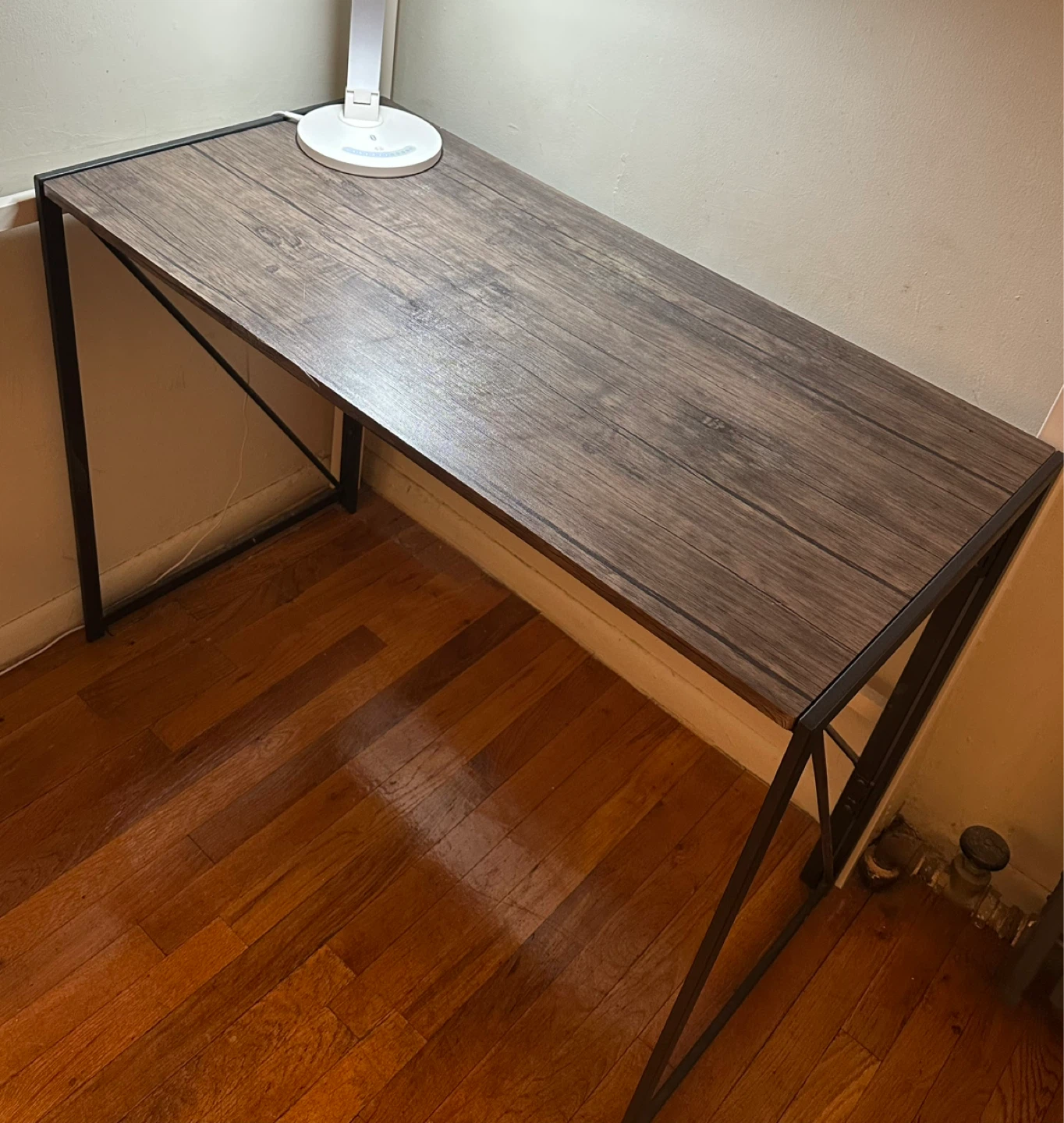 Desk with metal frame