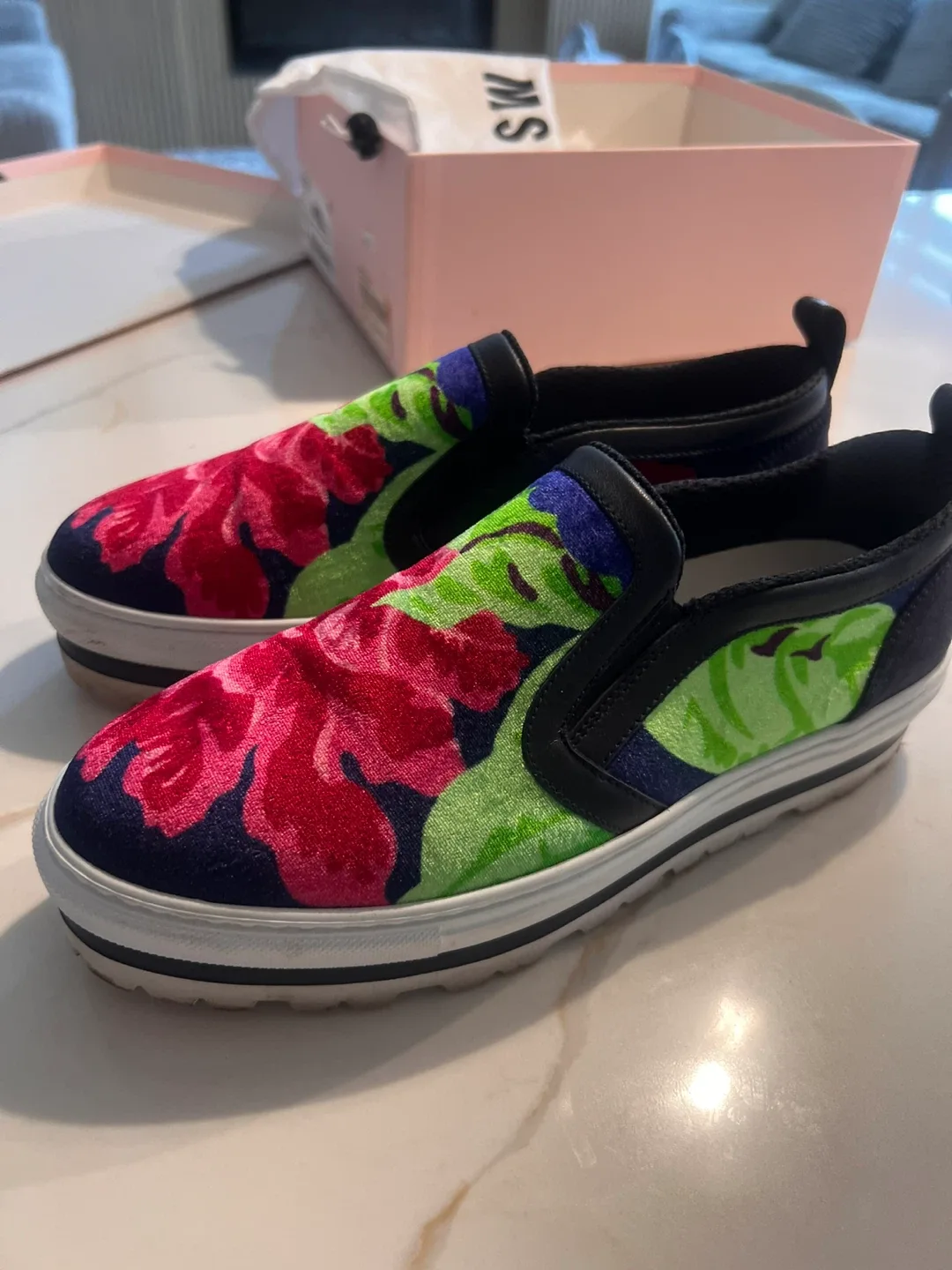 MSGMSlip-On Shoes - Floral Velvet - photo 2