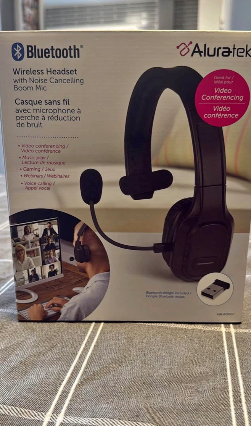 Aluratek brand - Wireless headset with noise cancelling mic
