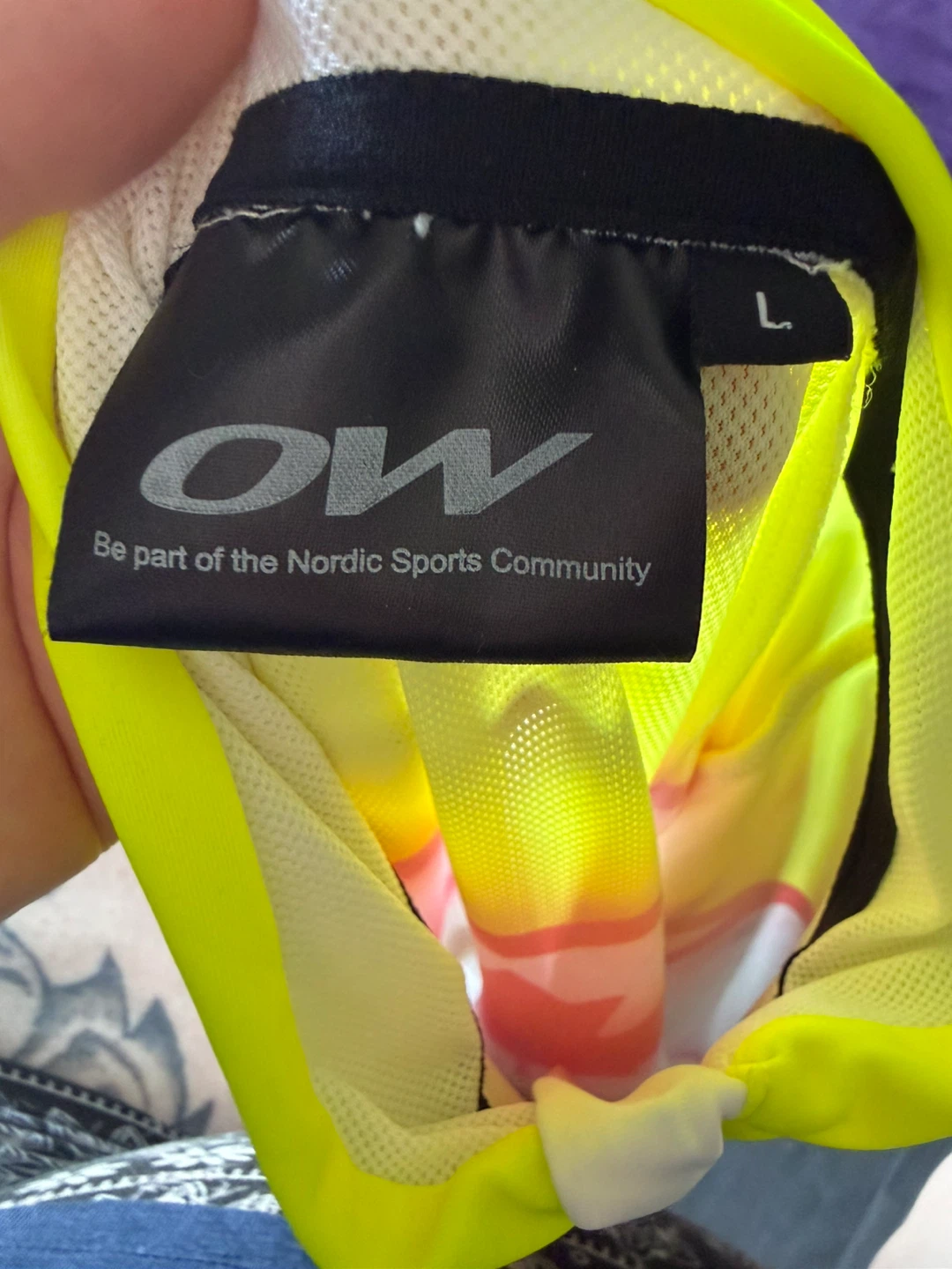 OW Nordic Sports Cycling Jersey - White/Red/Yellow - Size L - photo 3