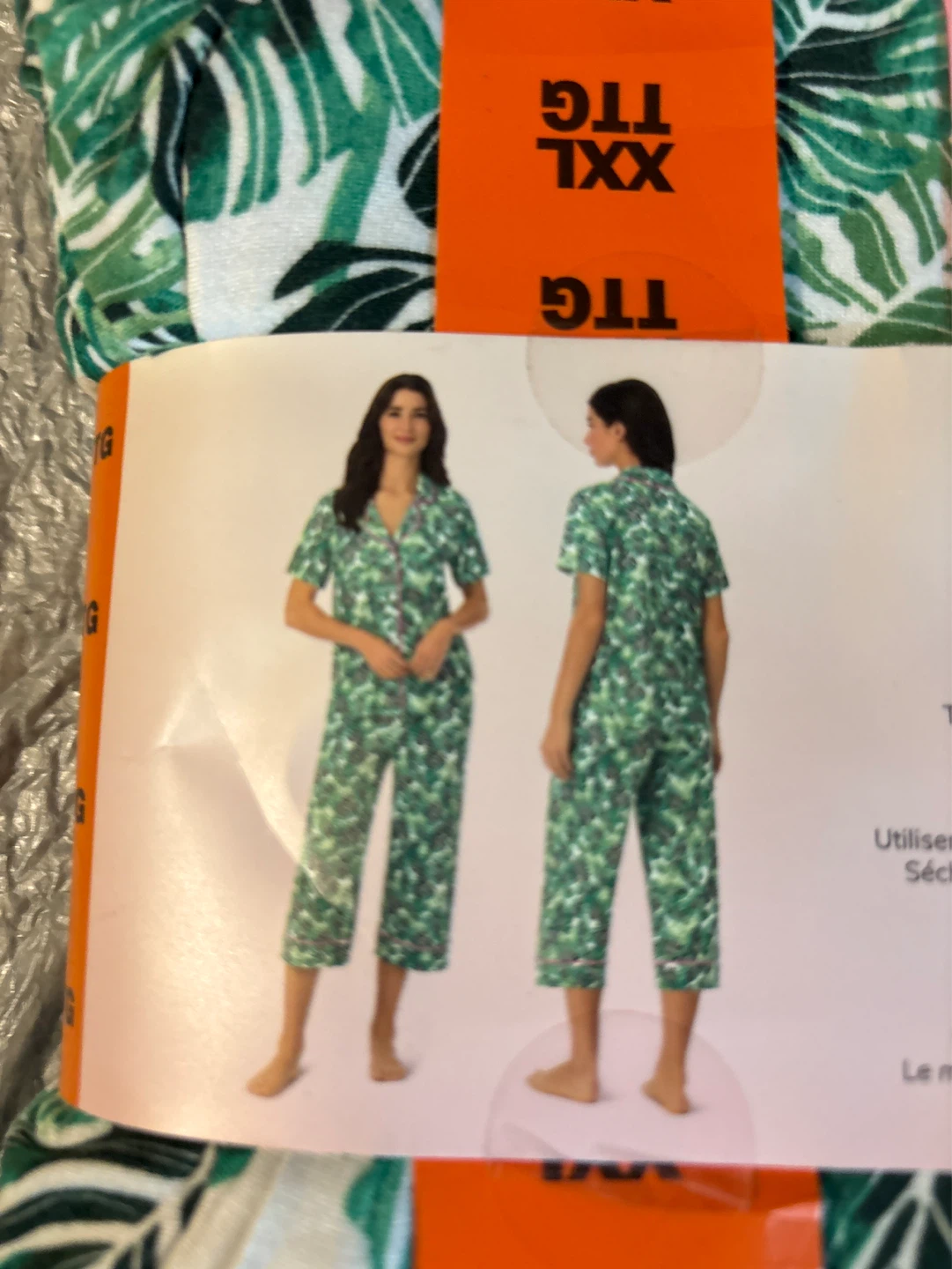 Room Service 2-Piece Pyjama Set XXL Green Tropical Print - photo 4