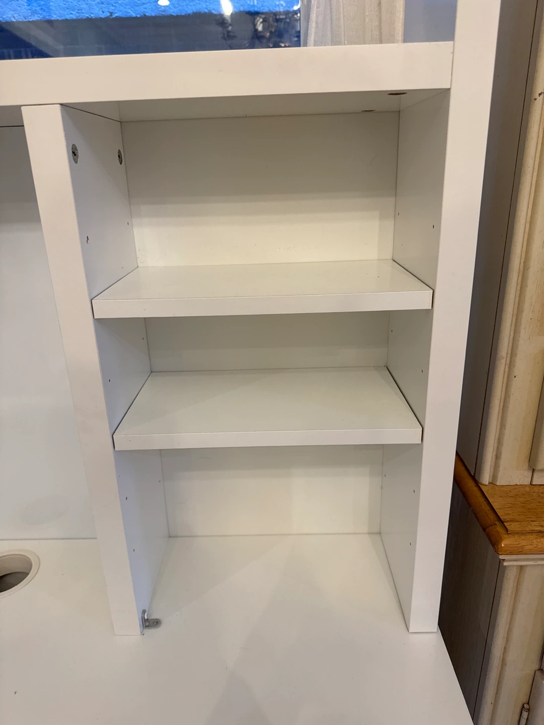 White Micke hutch and shelves - photo 2