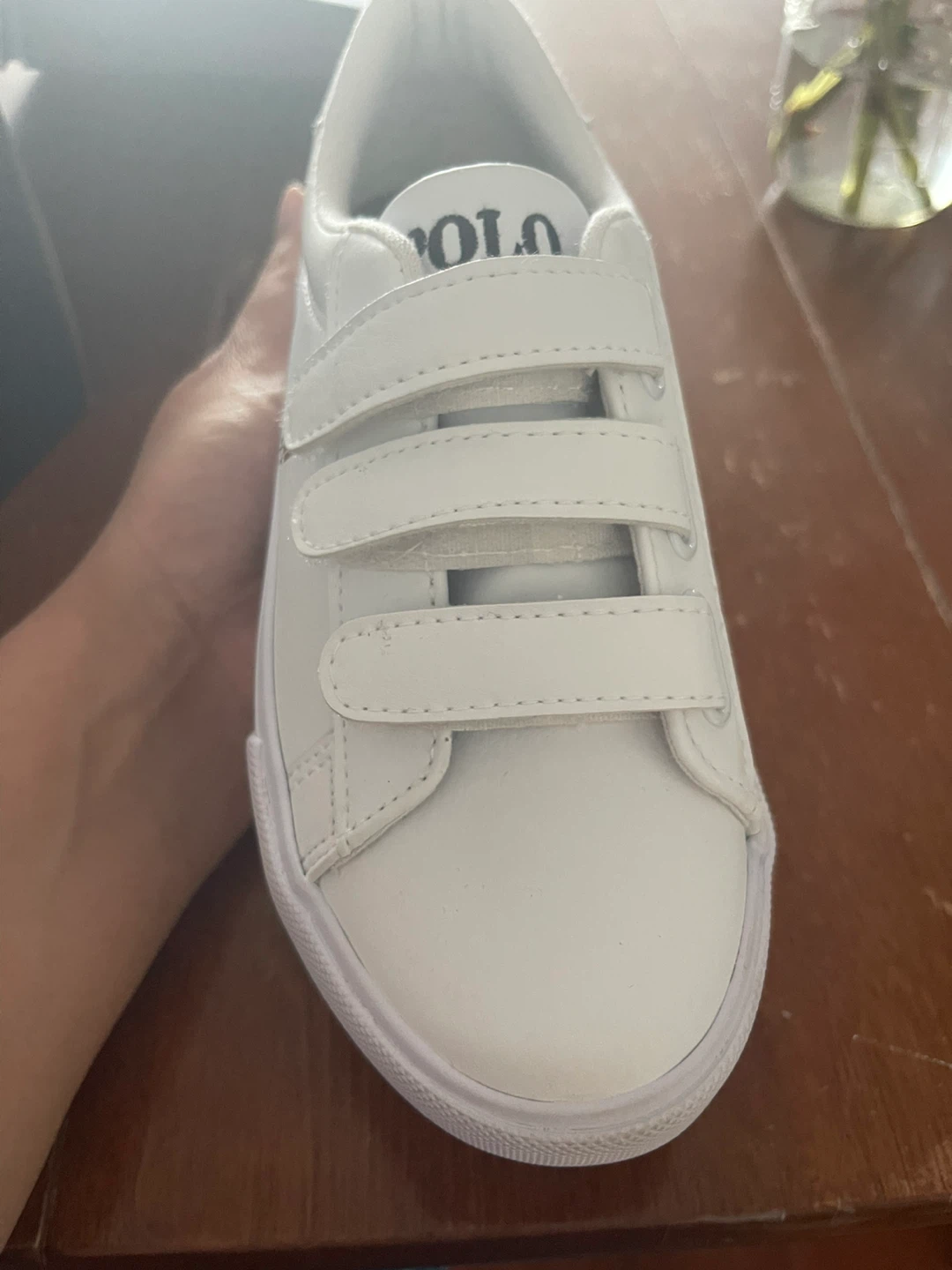 Polo Ralph Lauren White Velcro Sneakers - Child Size 13 - photo 2