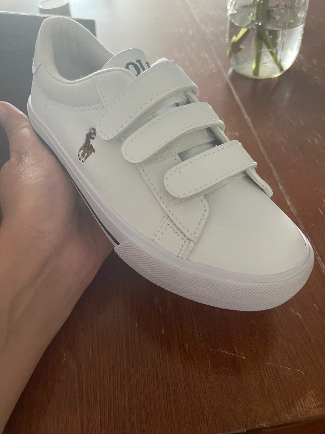 Polo Ralph Lauren White Velcro Sneakers - Child Size 13
