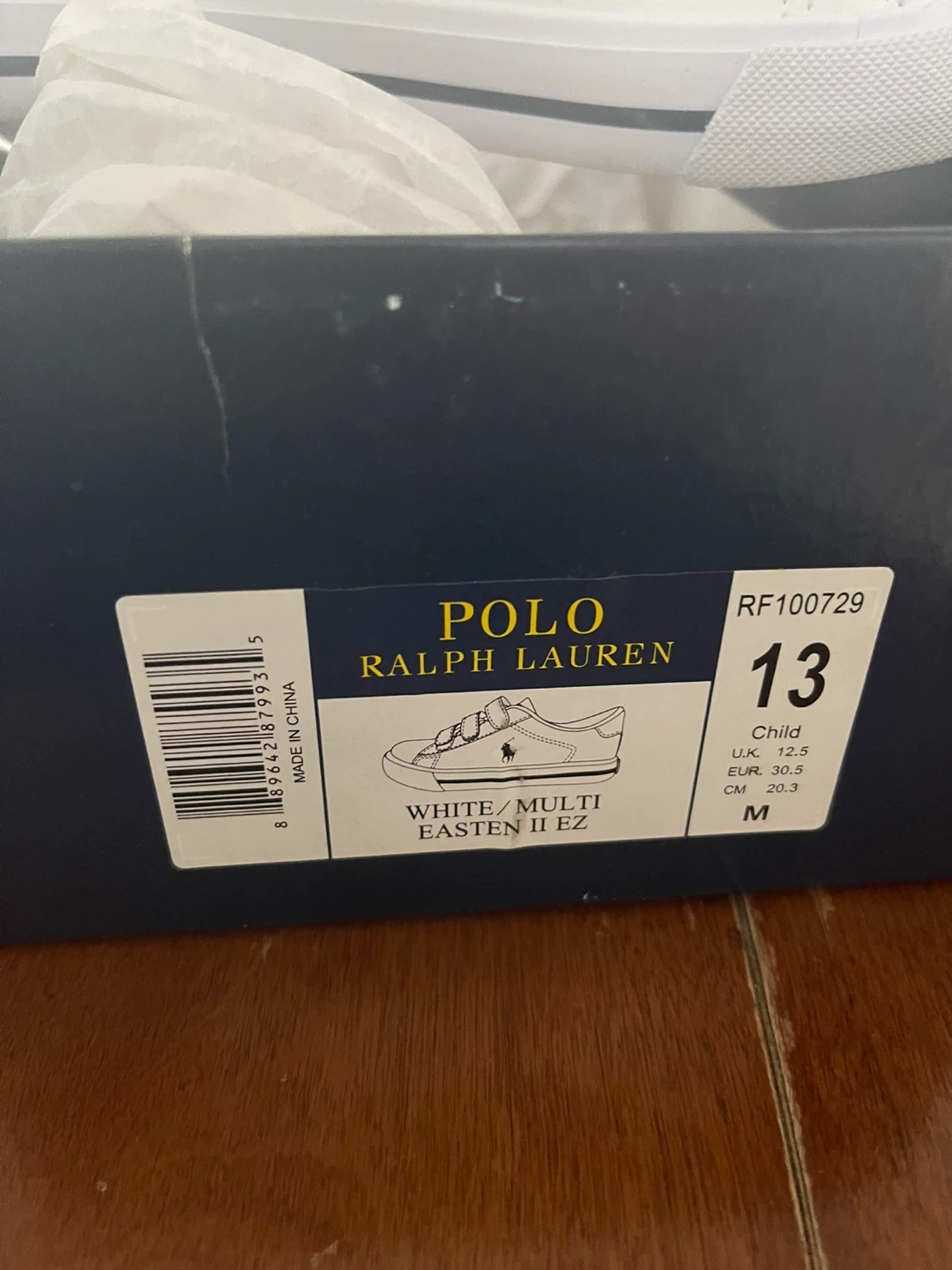 Polo Ralph Lauren White Velcro Sneakers - Child Size 13 - photo 4