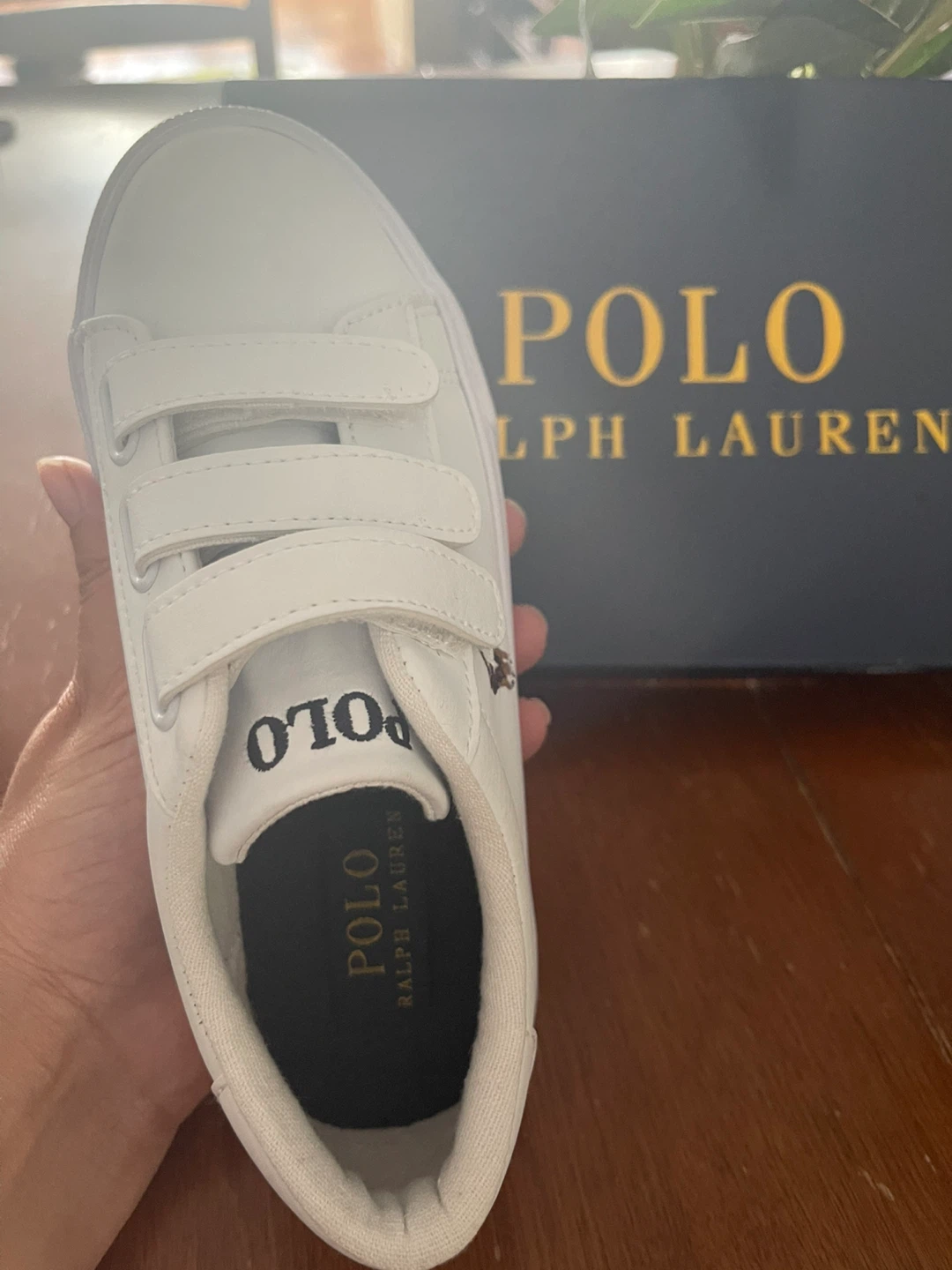 Polo Ralph Lauren White Velcro Sneakers - Child Size 13 - photo 3