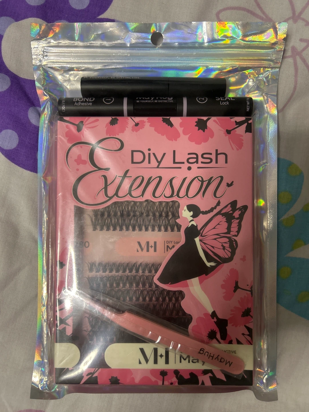 Mayhug DIY Lash Extension Kit with Bond Adhesive & Tweezers