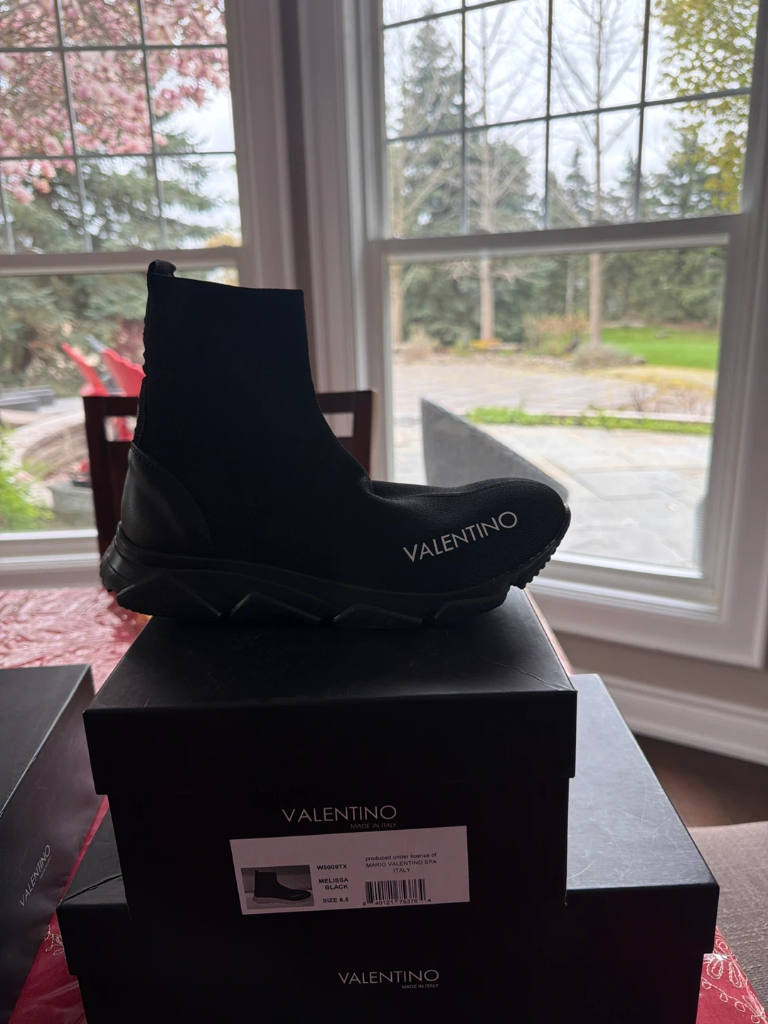 Valentino Melissa Black Sock Boots - Size 6.5