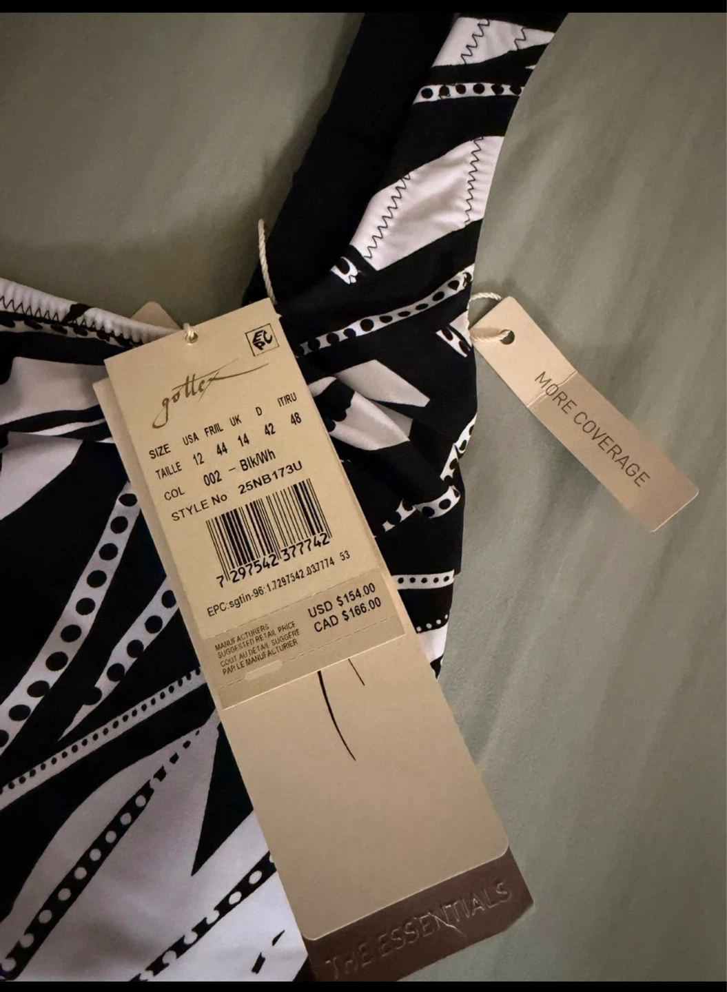 Gottex Women's Black and White Leafy Print One Piece Swimsuit - photo 2
