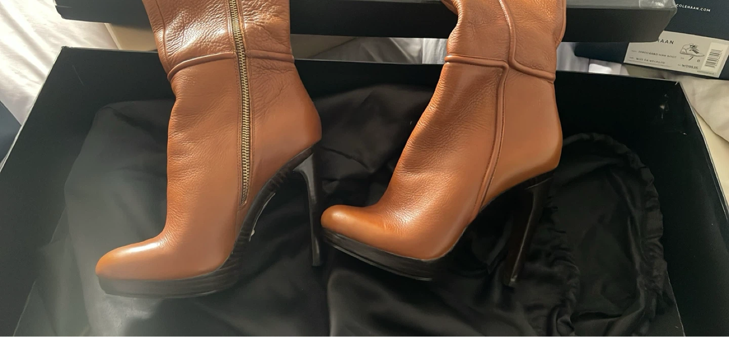Rachel Zoe Brown Leather Knee-High Boots - photo 4