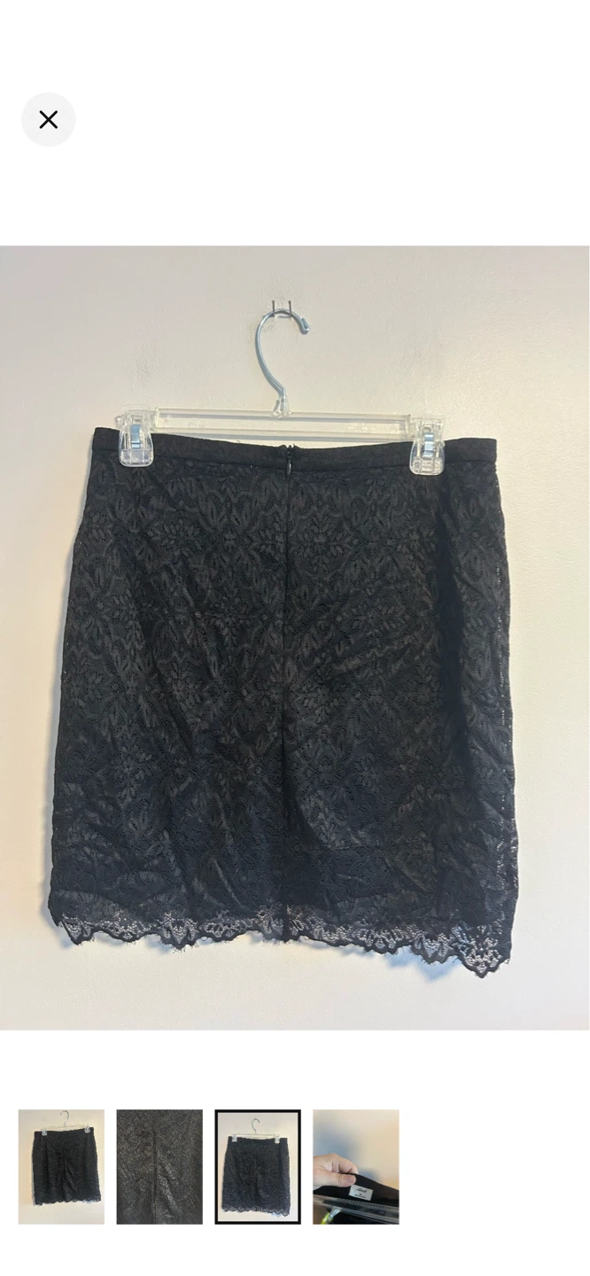 Wilfred Black Lace Mini Skirt Size 10 - photo 3