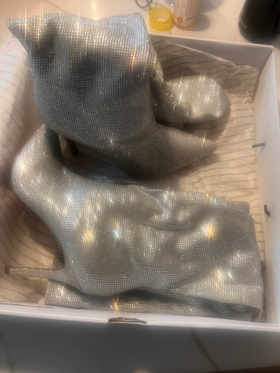 ALDO Sparkly Silver Boots - photo 3